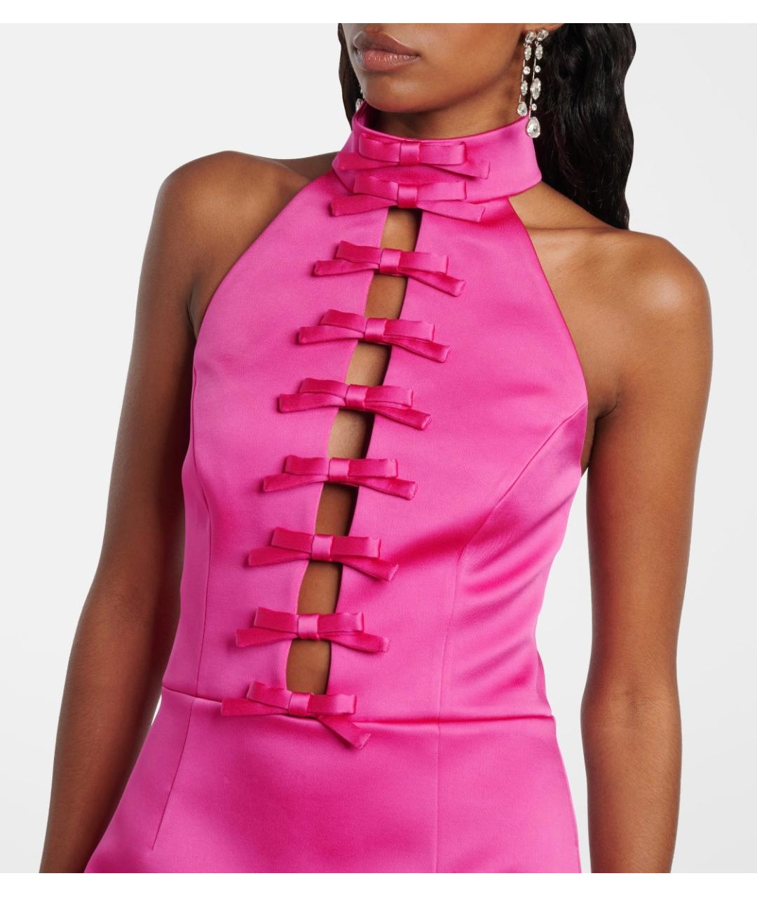 REBECCA VALLANCE Фуксия полиэстеровое коктейльное платье, фото 4
