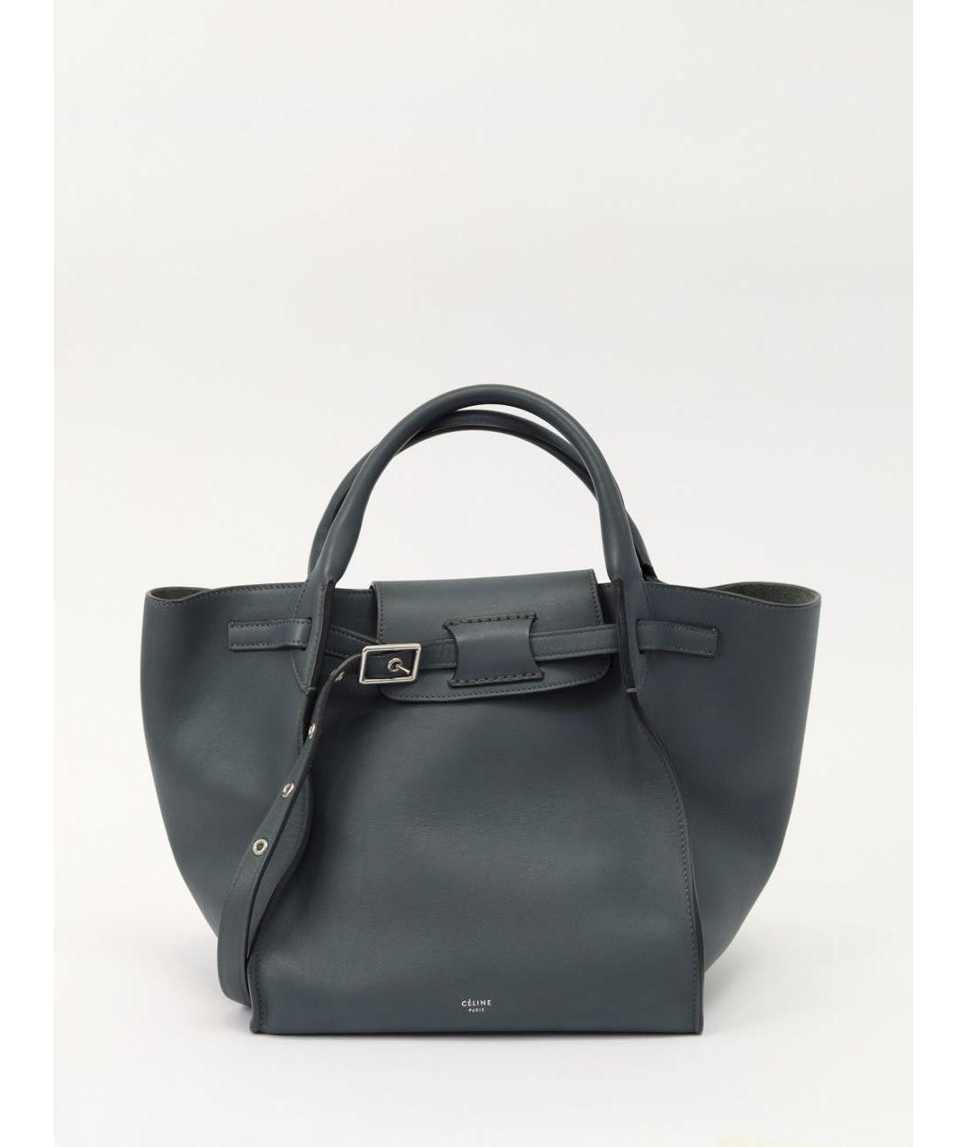 CELINE Темно-синяя кожаная сумка тоут, фото 9