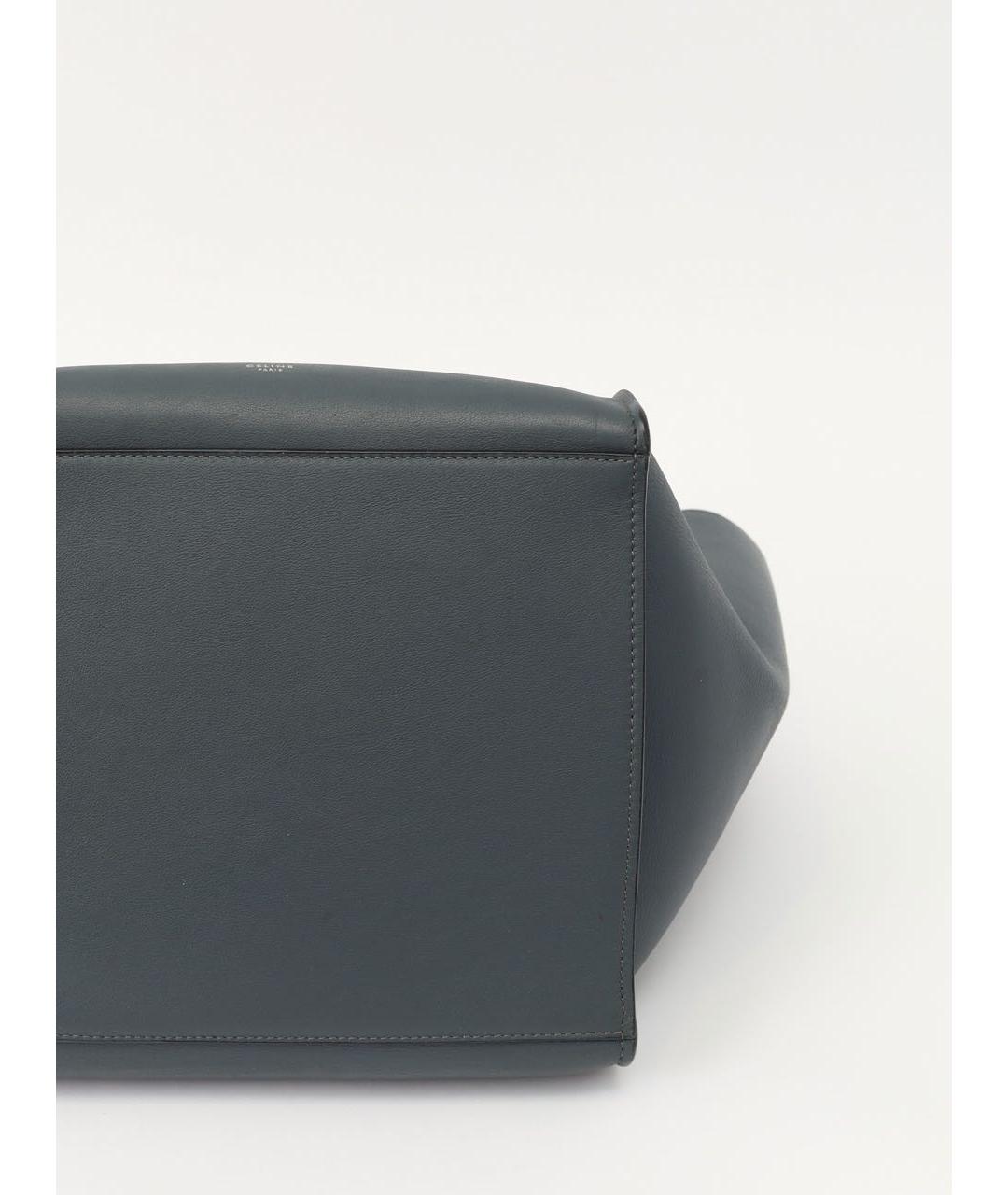 CELINE Темно-синяя кожаная сумка тоут, фото 6