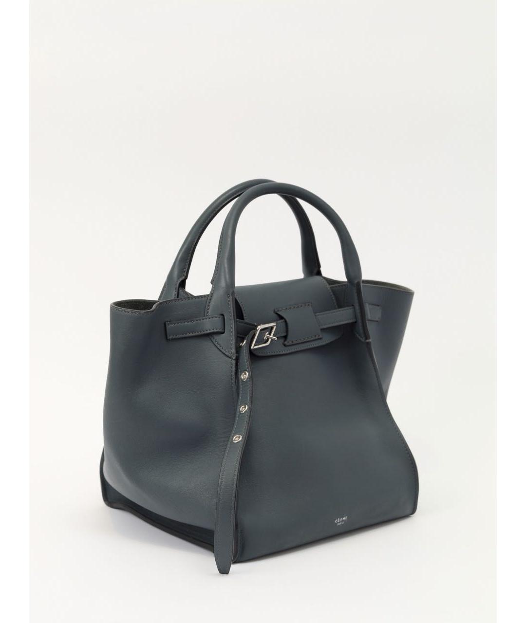 CELINE Темно-синяя кожаная сумка тоут, фото 3