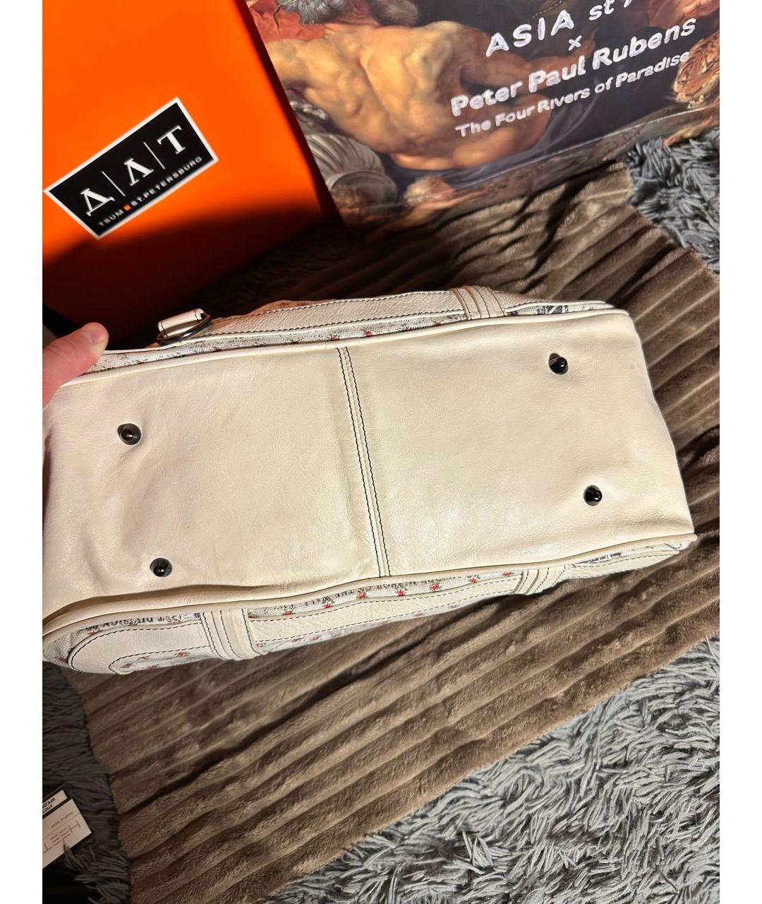 JOHN GALLIANO Белая сумка с короткими ручками, фото 6