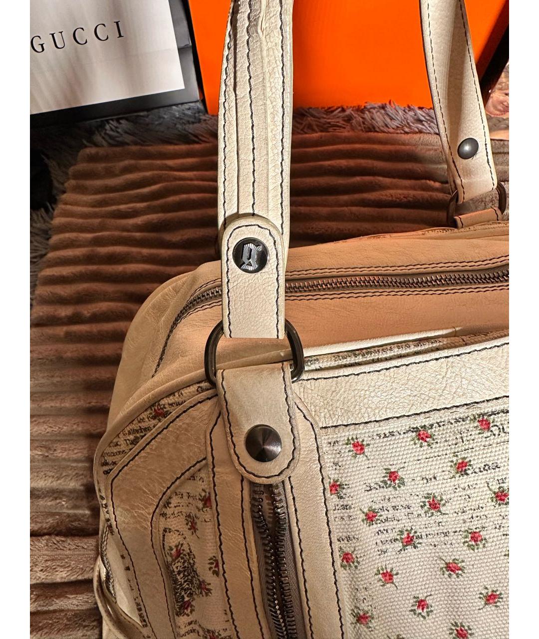 JOHN GALLIANO Белая сумка с короткими ручками, фото 5