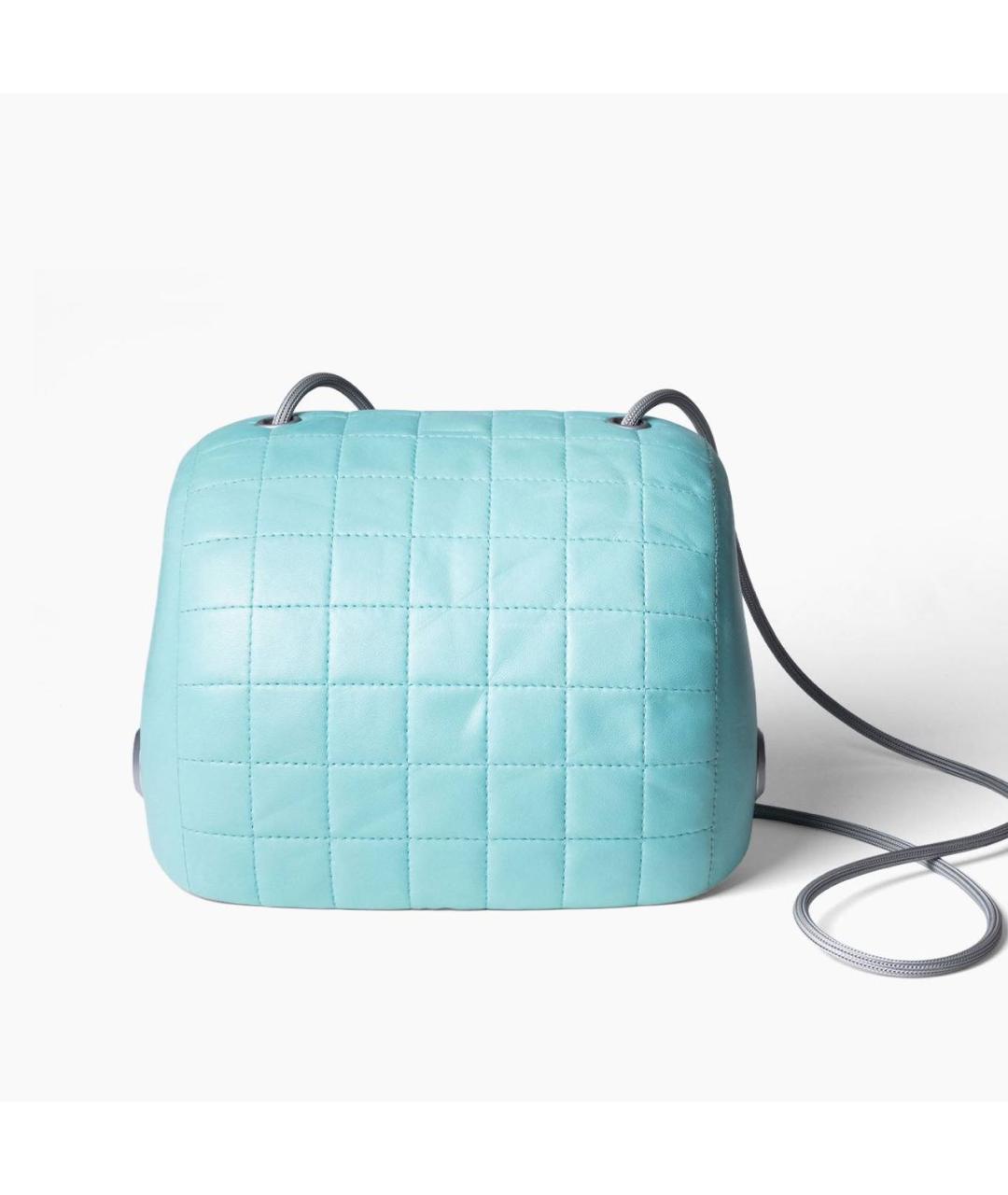 CHANEL Бирюзовая кожаная сумка через плечо, фото 8