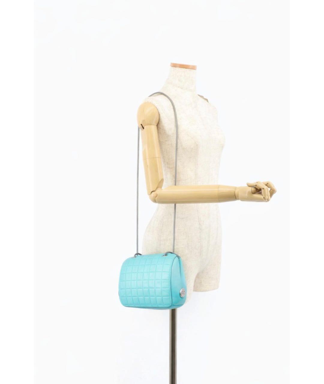 CHANEL Бирюзовая кожаная сумка через плечо, фото 4