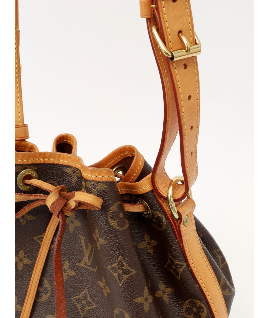 LOUIS VUITTON Коричневая кожаная сумка тоут, фото 8