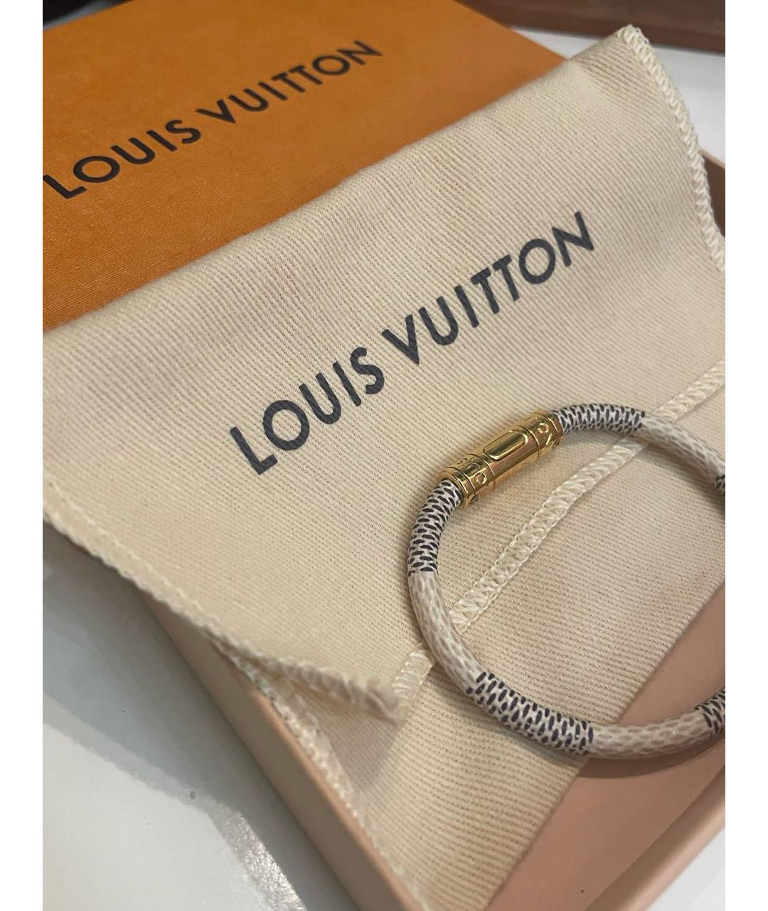 LOUIS VUITTON Серый кожаный браслет, фото 3