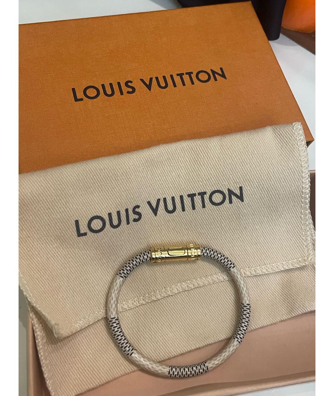 LOUIS VUITTON Серый кожаный браслет, фото 5