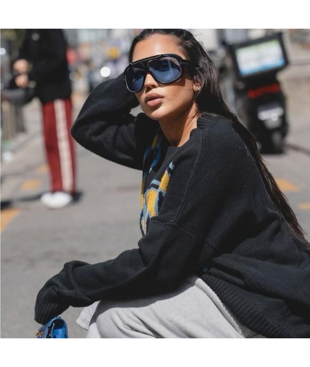 TOM FORD Голубые пластиковые солнцезащитные очки, фото 3