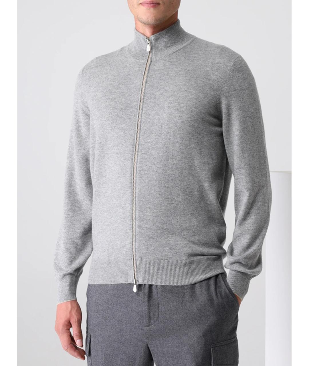 BRUNELLO CUCINELLI Серый кашемировый кардиган, фото 2