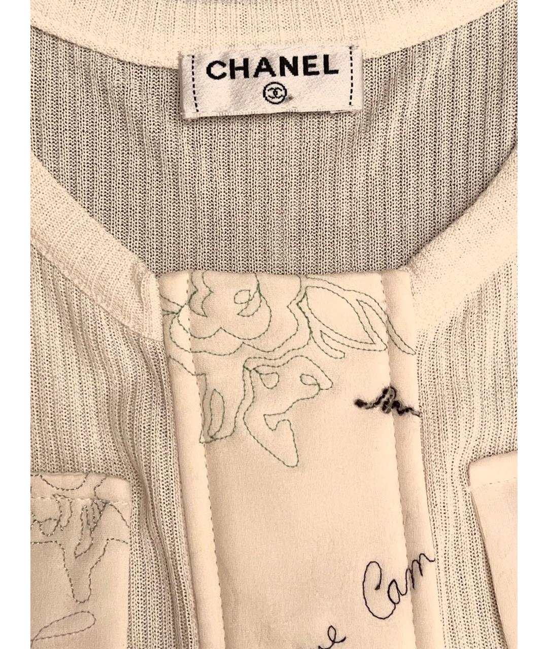 CHANEL Белая вискозная майка, фото 3