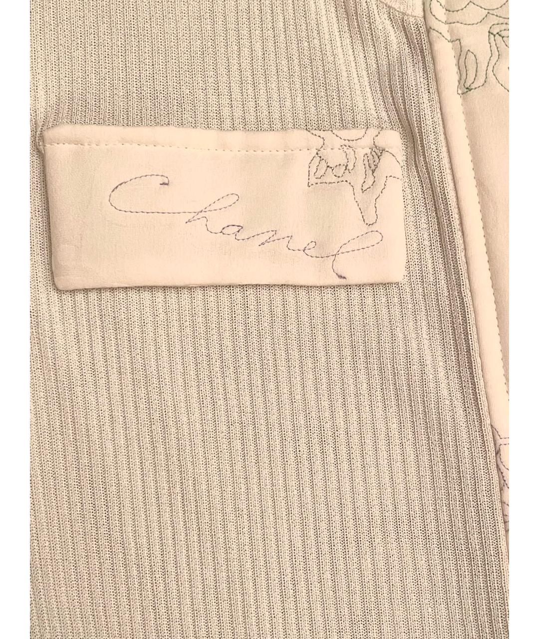 CHANEL Белая вискозная майка, фото 5