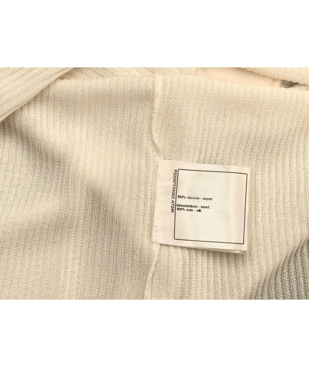 CHANEL Белая вискозная майка, фото 7
