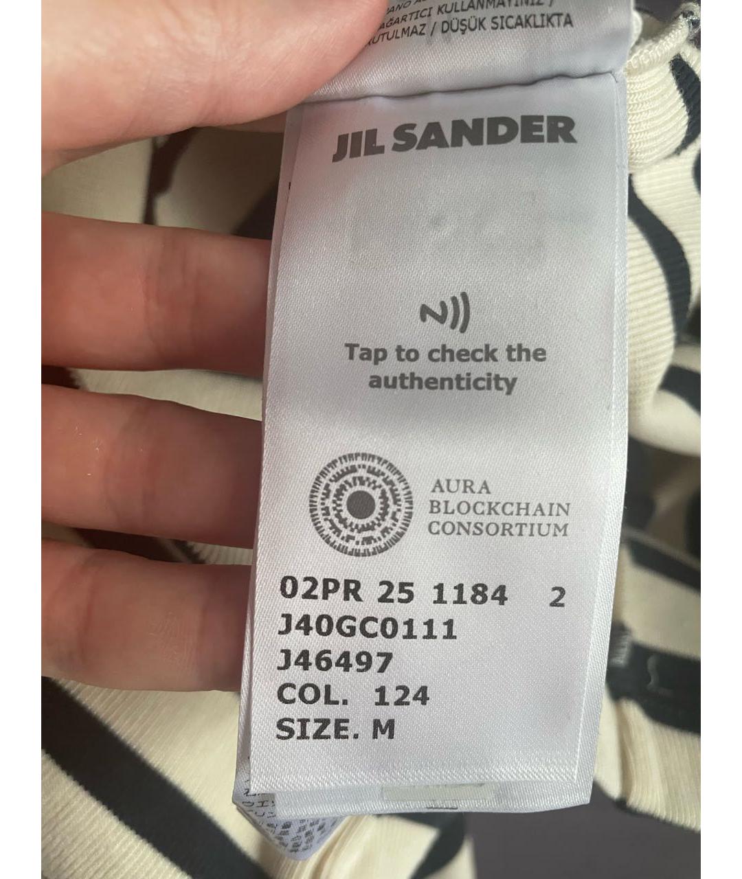 JIL SANDER Белая хлопковая футболка, фото 3