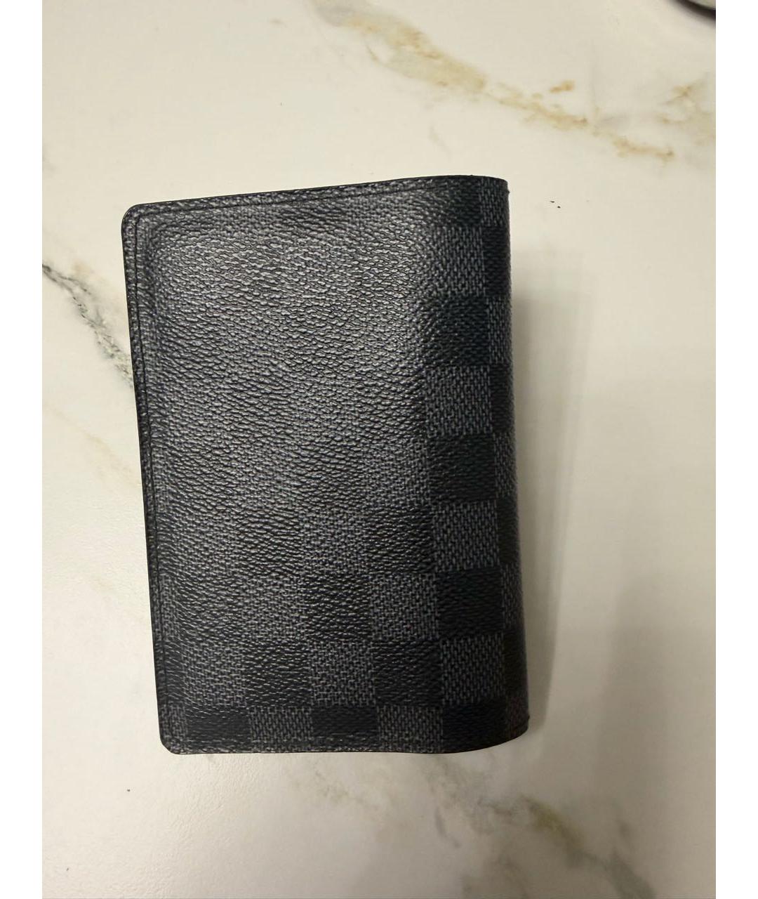 LOUIS VUITTON Черная кожаная визитница, фото 2