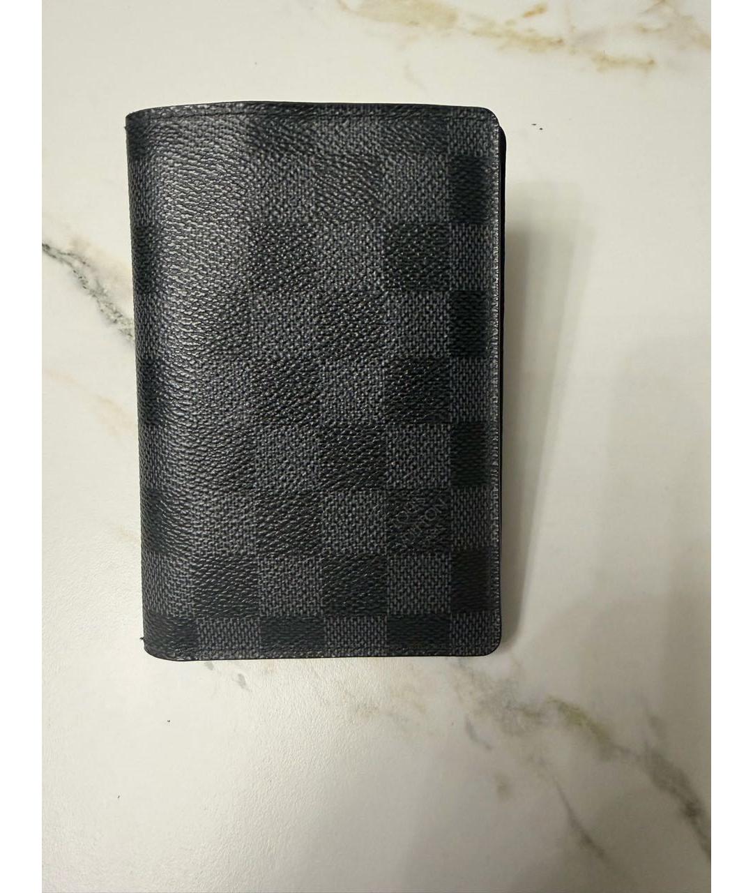 LOUIS VUITTON Черная кожаная визитница, фото 3