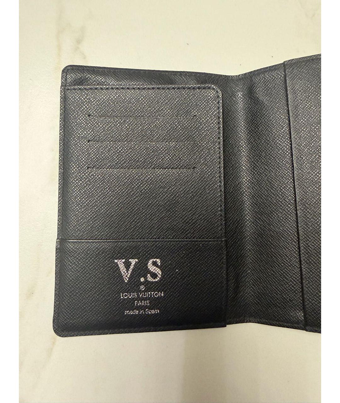 LOUIS VUITTON Черная кожаная визитница, фото 4