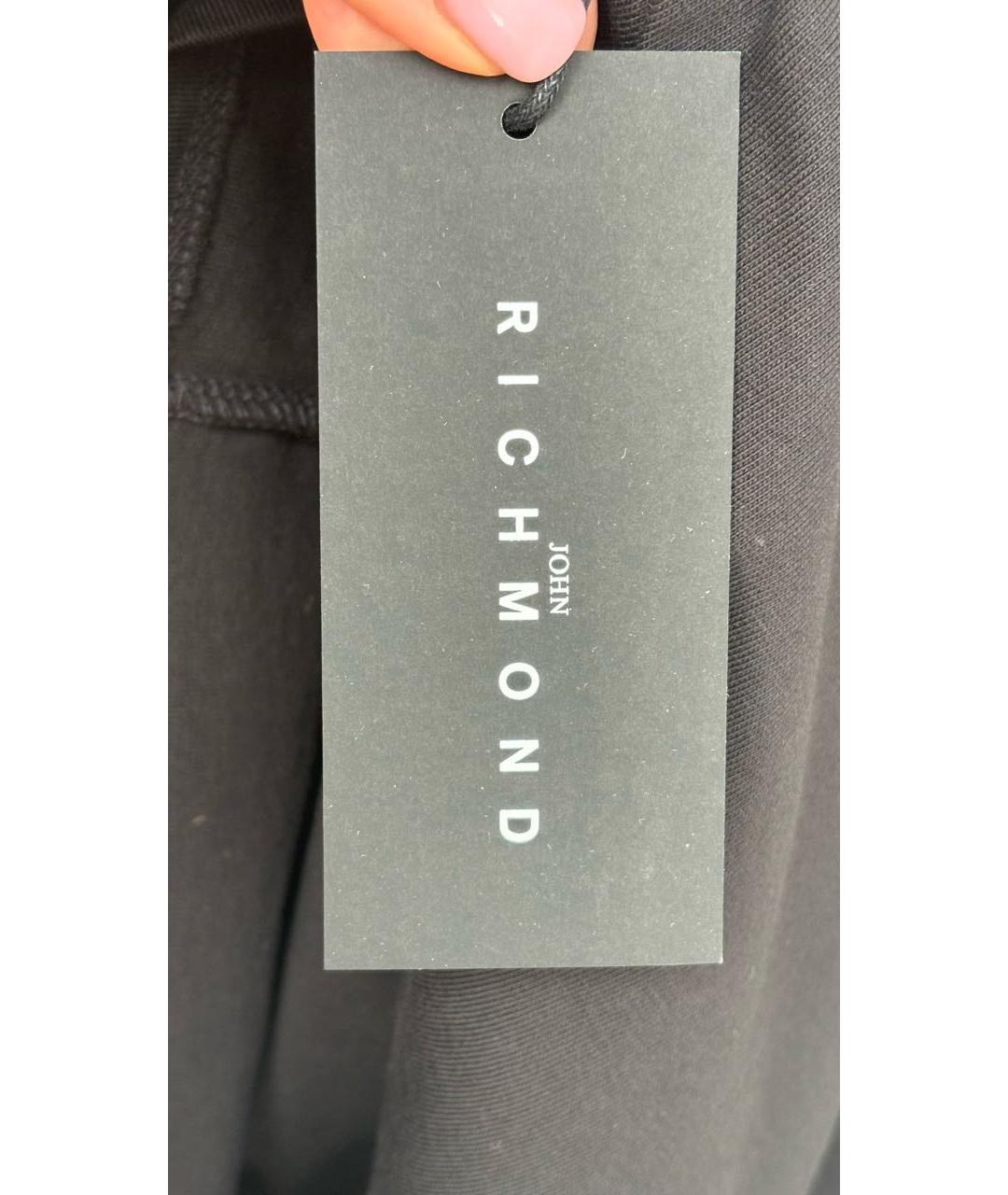 JOHN RICHMOND Черная хлопковая футболка, фото 3