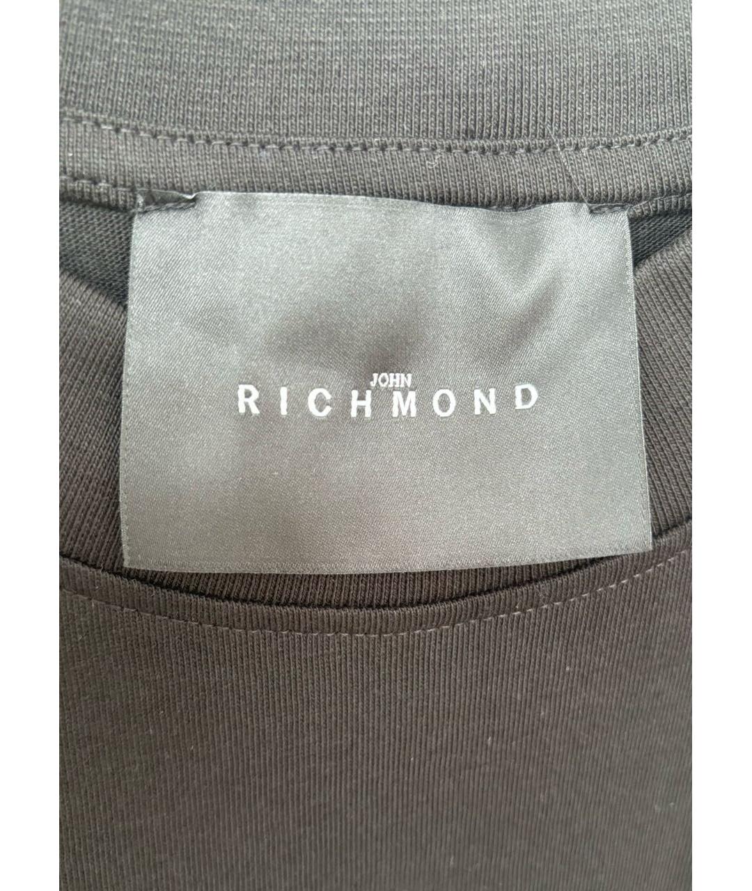 JOHN RICHMOND Черная хлопковая футболка, фото 4