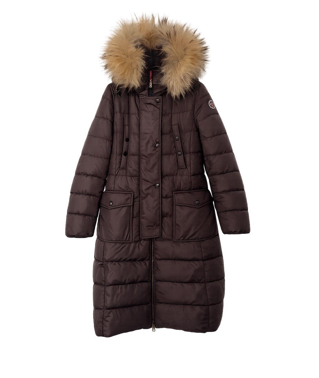 MONCLER Коричневый полиамидовый пуховик, фото 6