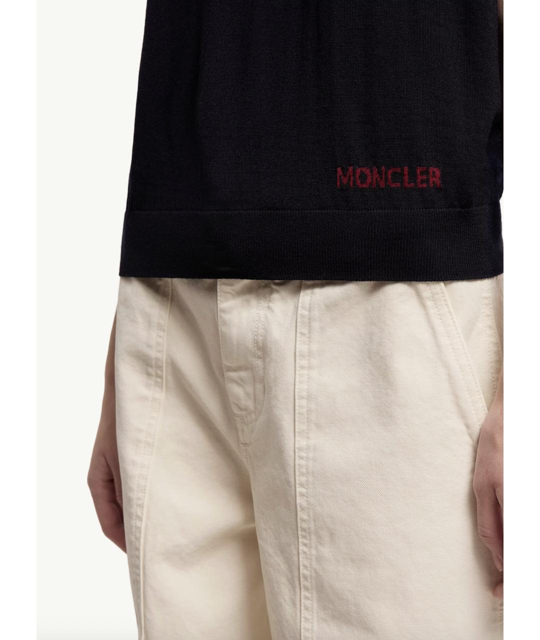 MONCLER Темно-синий шерстяной джемпер / свитер, фото 6