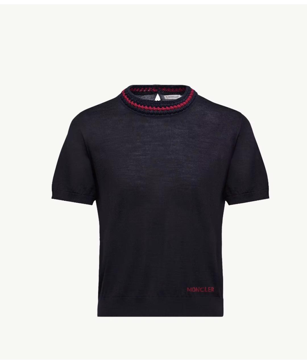 MONCLER Темно-синий шерстяной джемпер / свитер, фото 7