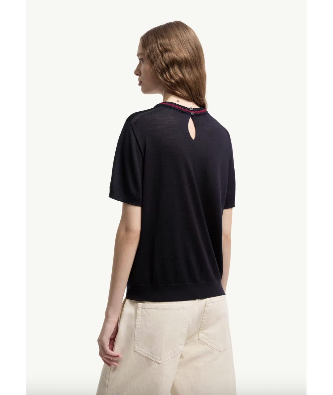 MONCLER Темно-синий шерстяной джемпер / свитер, фото 5