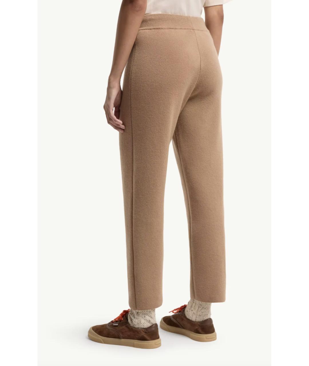 MONCLER Бежевые шерстяные прямые брюки, фото 5