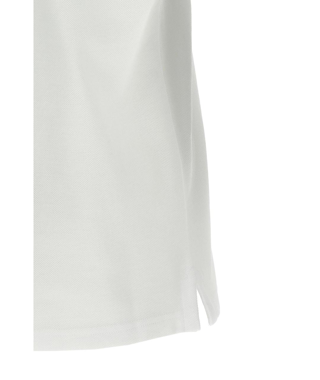 MONCLER Белое хлопковое поло с коротким рукавом, фото 3