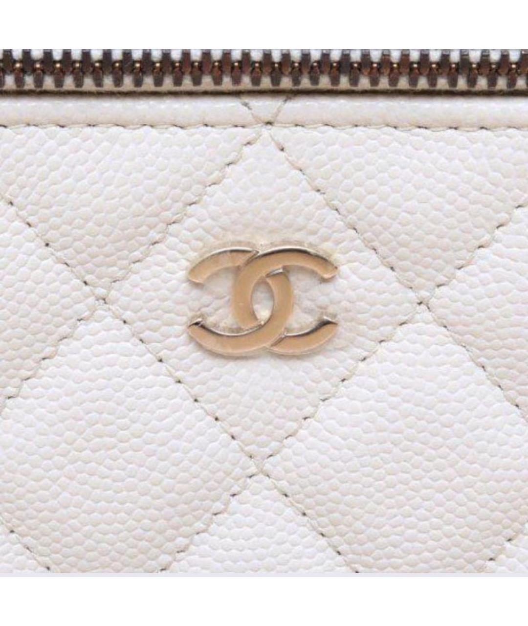 CHANEL Белая кожаная сумка через плечо, фото 7
