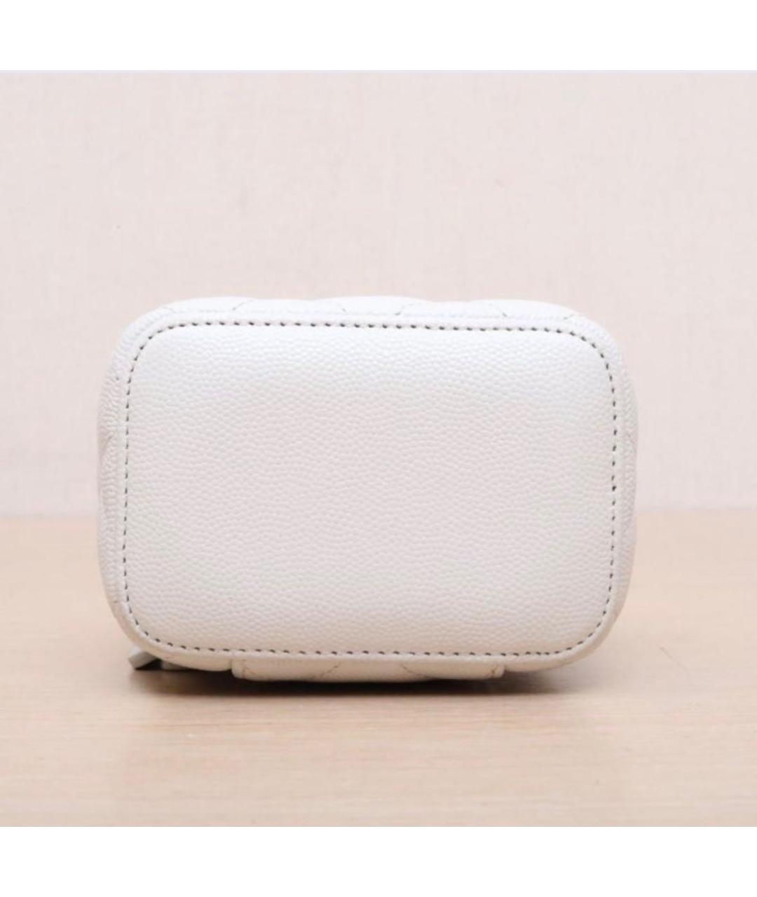 CHANEL Белая кожаная сумка через плечо, фото 6