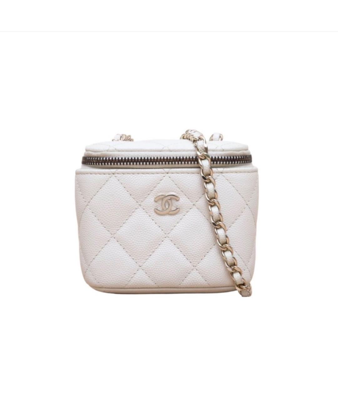 CHANEL Белая кожаная сумка через плечо, фото 9