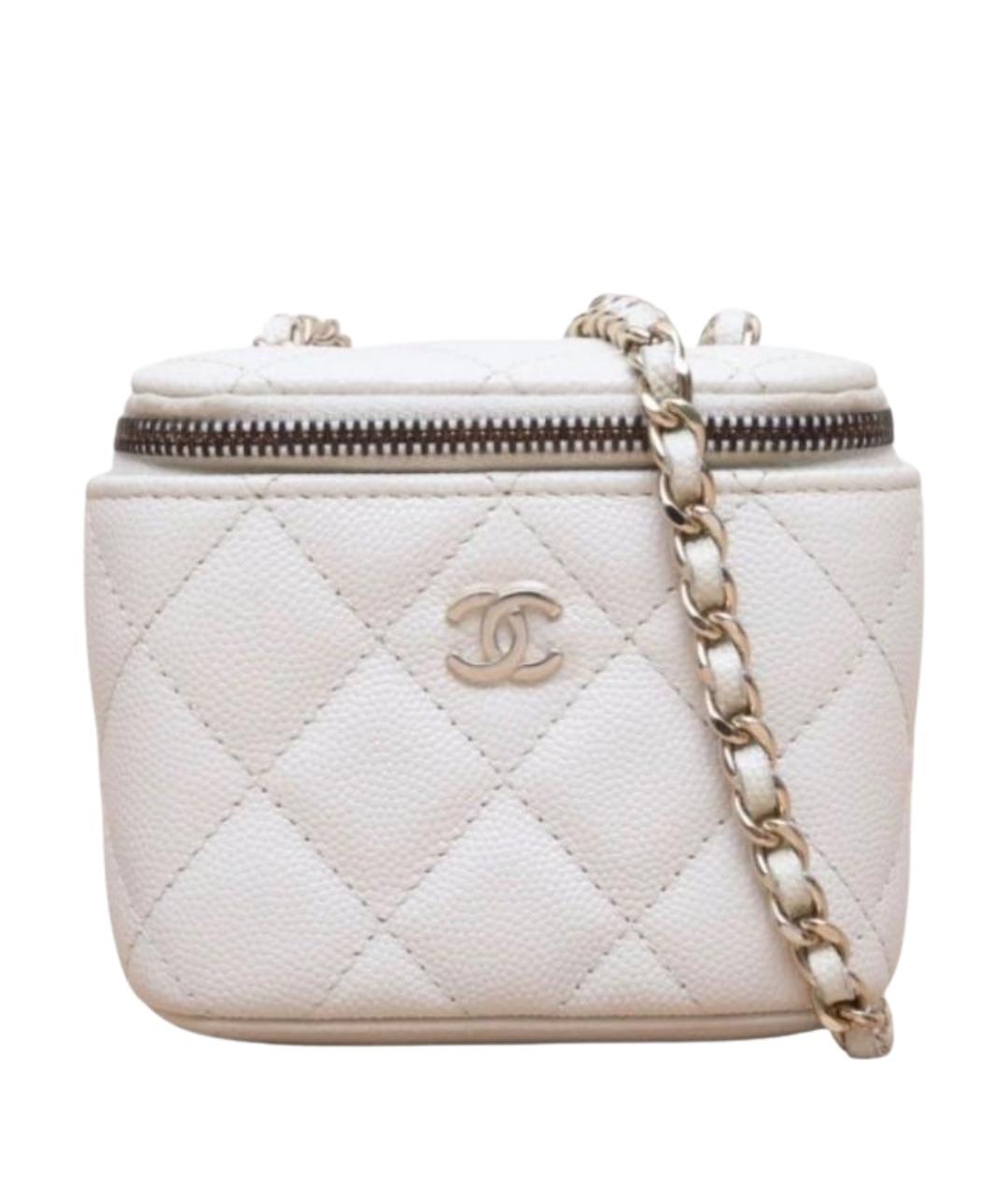CHANEL Белая кожаная сумка через плечо, фото 1