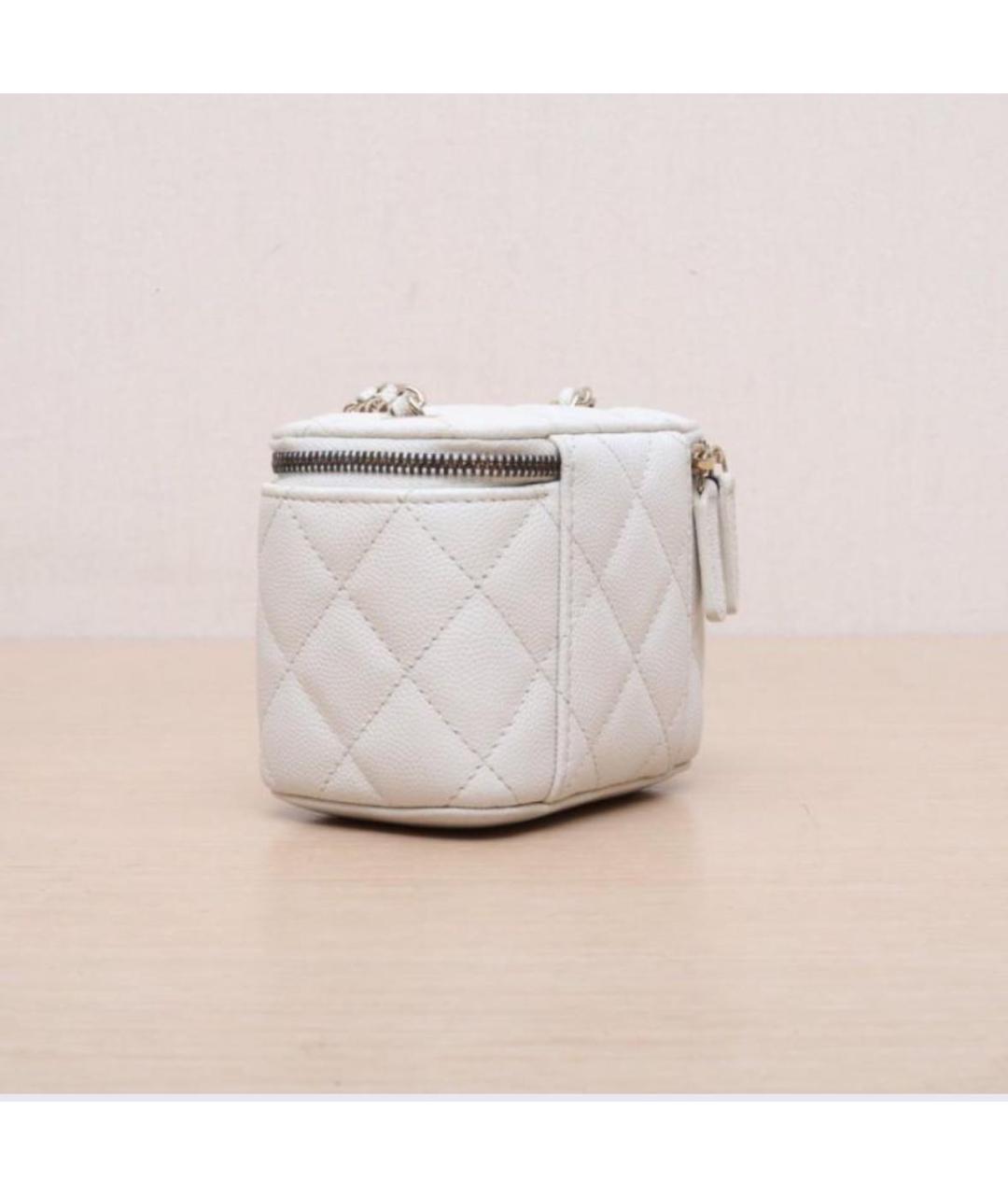 CHANEL Белая кожаная сумка через плечо, фото 3