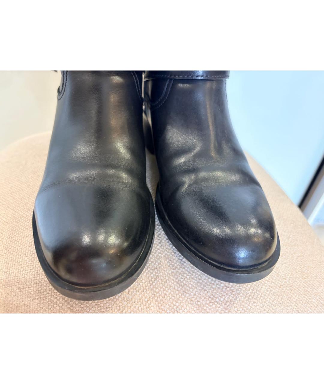 PRADA Черные кожаные сапоги, фото 3