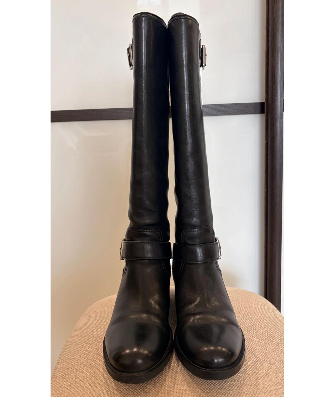 PRADA Черные кожаные сапоги, фото 2