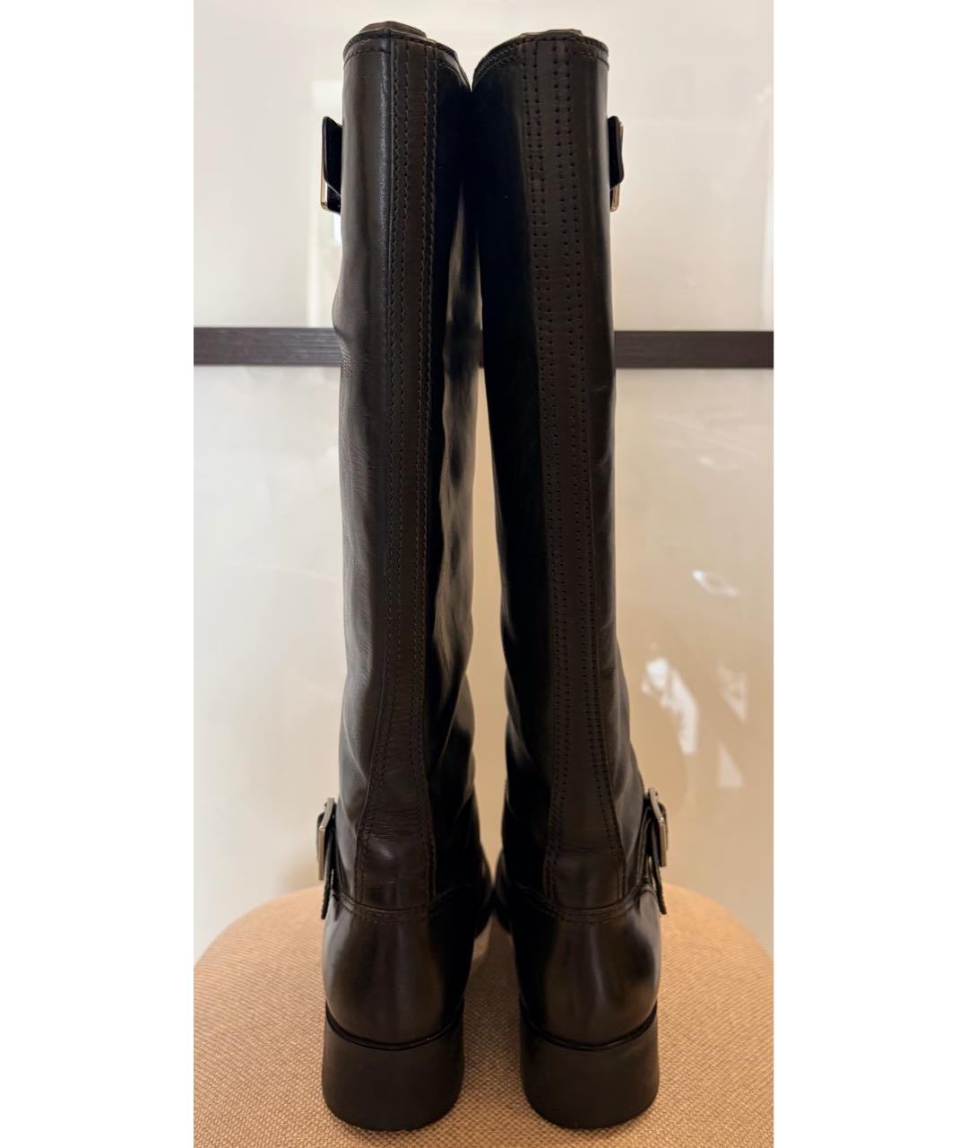 PRADA Черные кожаные сапоги, фото 4