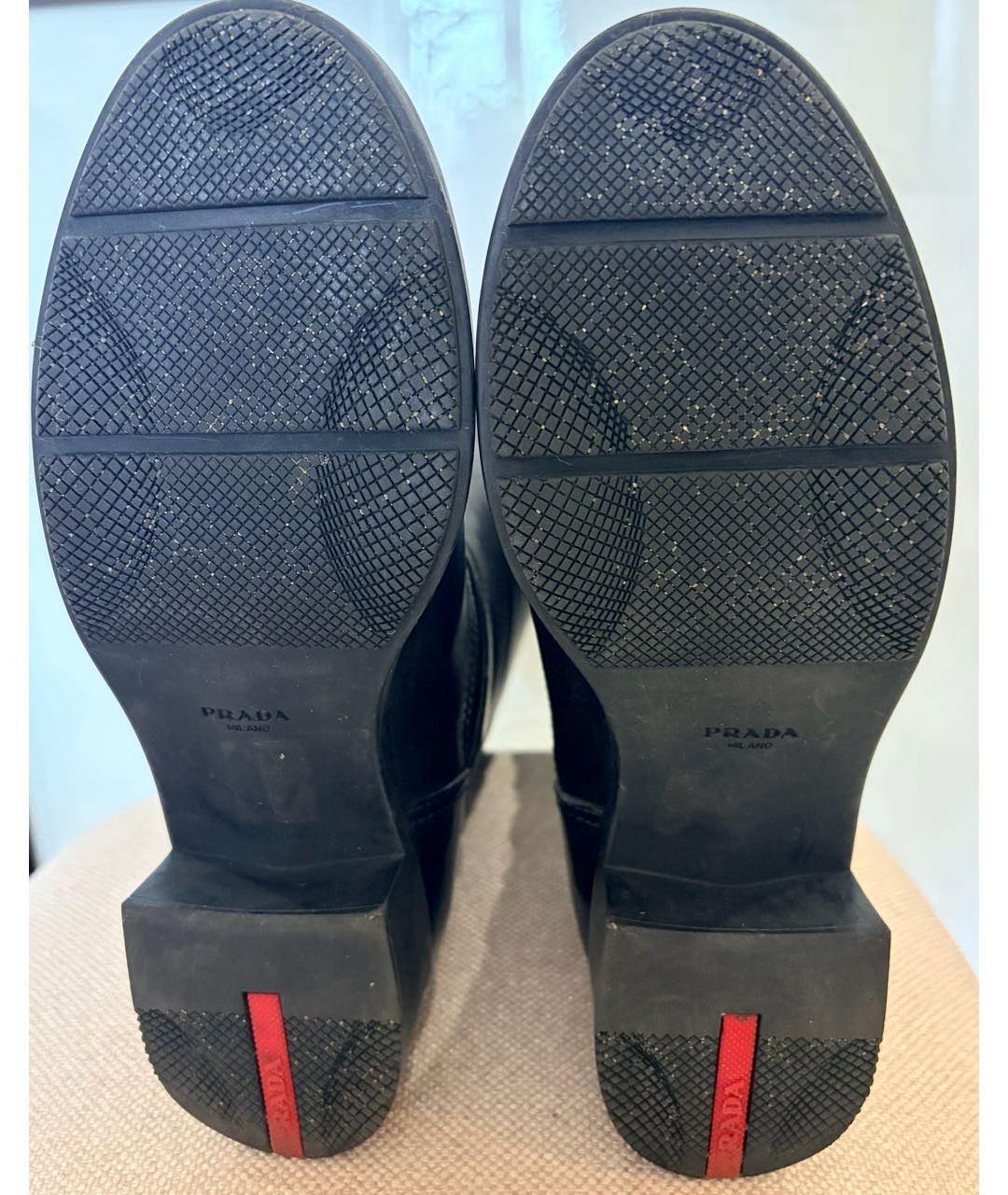 PRADA Черные кожаные сапоги, фото 5