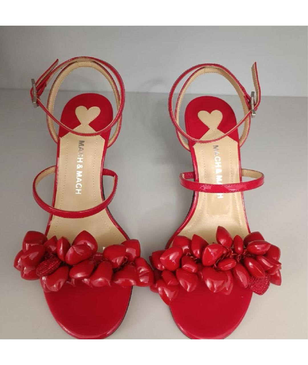 MACH&MACH Красные босоножки из лакированной кожи, фото 2