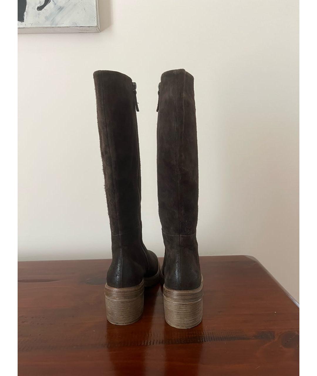 MARSELL Коричневые замшевые сапоги, фото 4