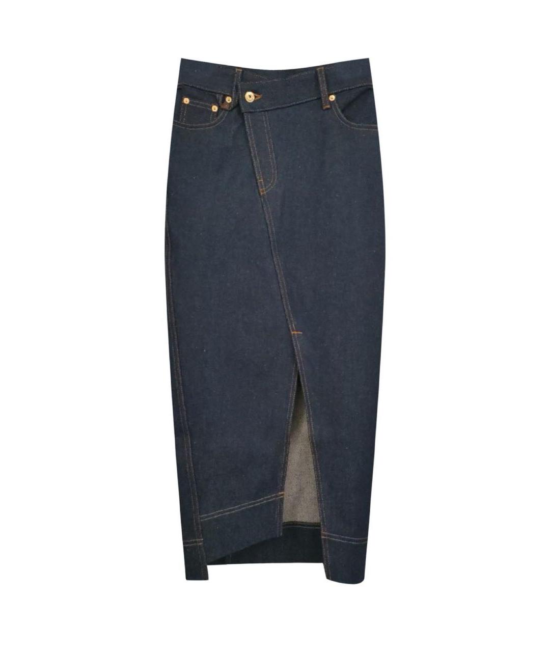 JACQUEMUS Темно-синяя хлопковая юбка миди, фото 6