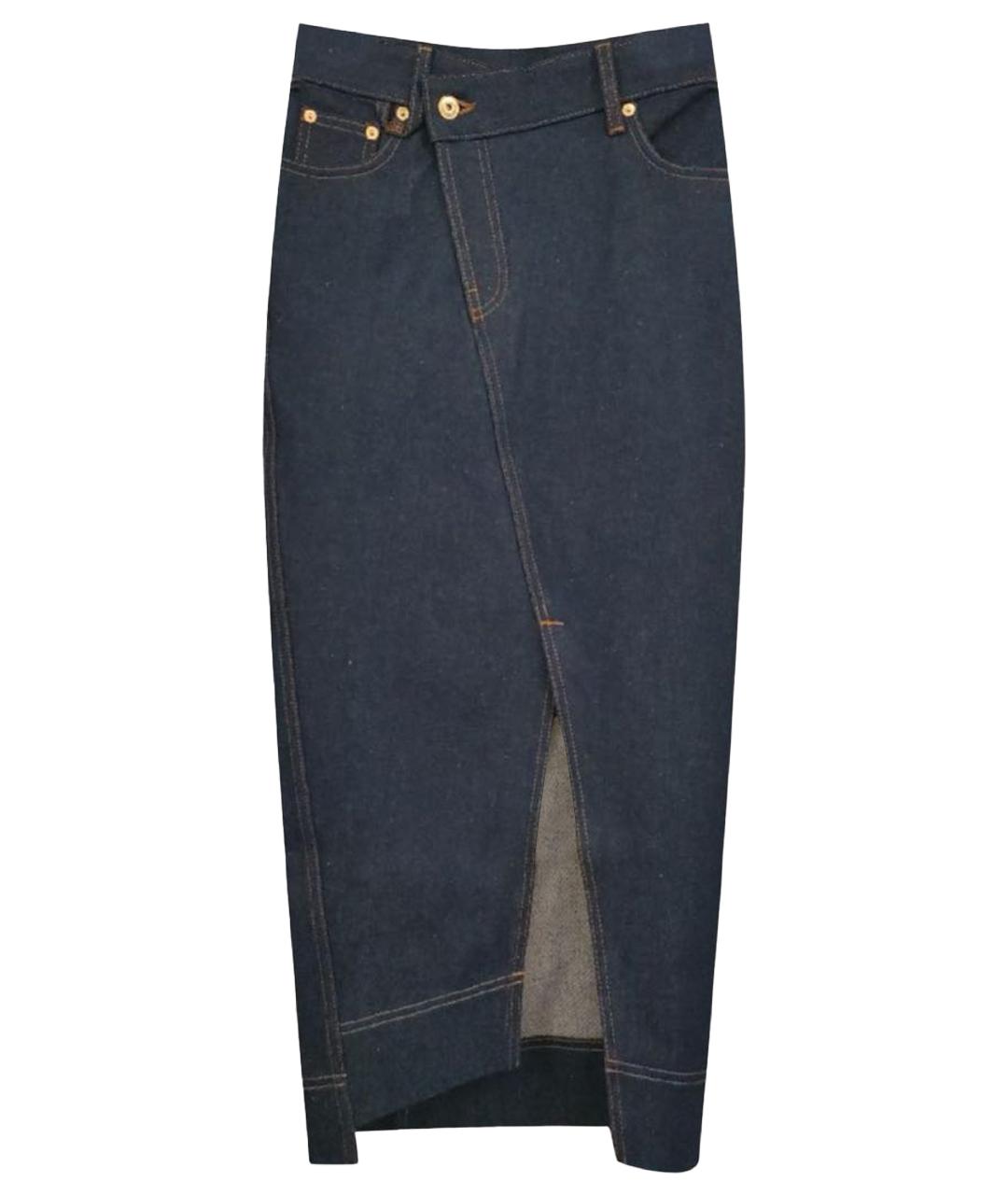 JACQUEMUS Темно-синяя хлопковая юбка миди, фото 1