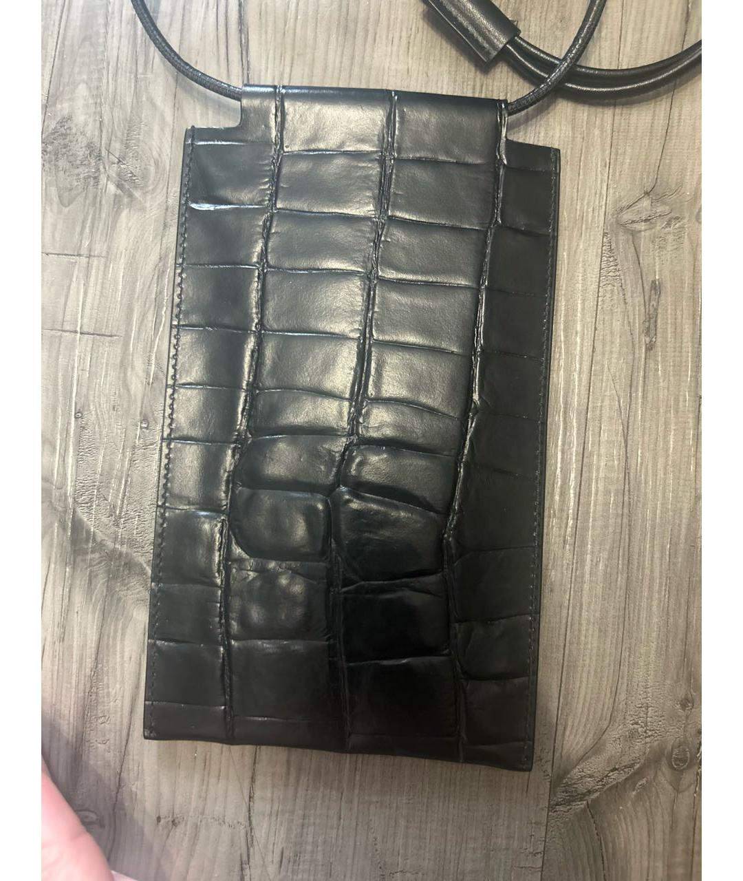 MAISON MARGIELA Черная кожаная сумка через плечо, фото 3