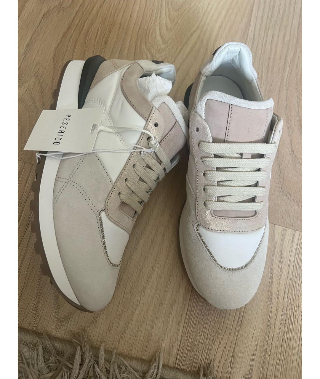 PESERICO Белые кожаные кроссовки, фото 2