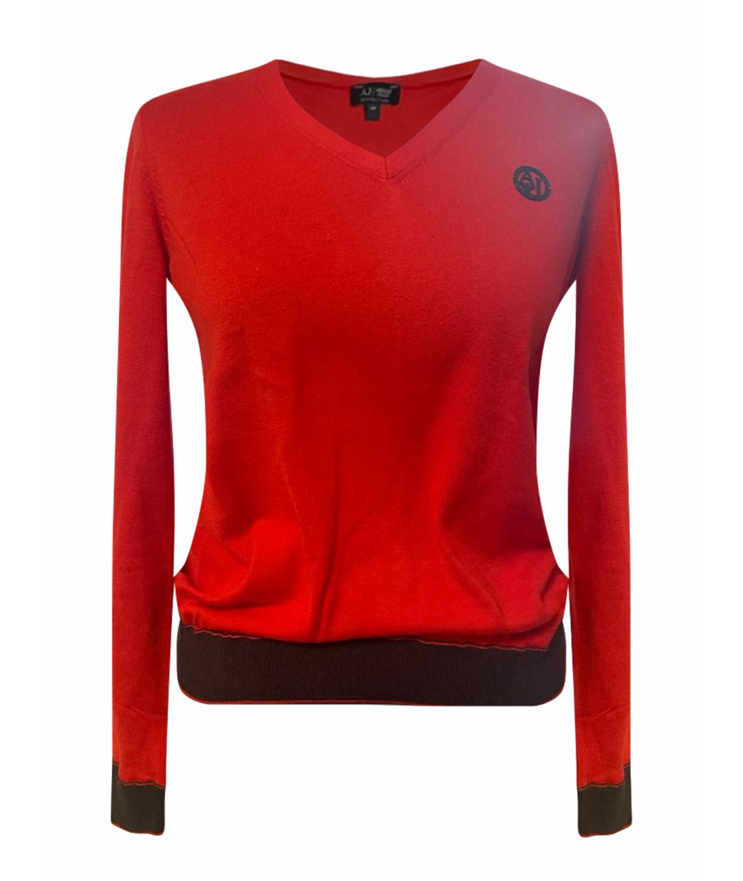 ARMANI JEANS Красный хлопковый джемпер / свитер, фото 1