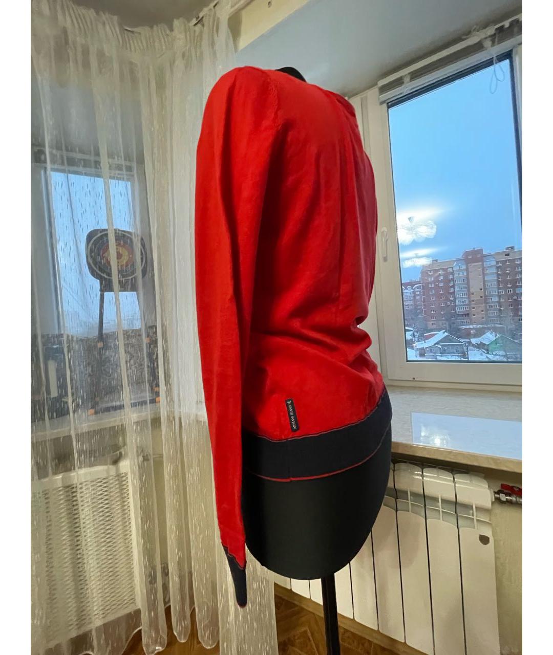 ARMANI JEANS Красный хлопковый джемпер / свитер, фото 3