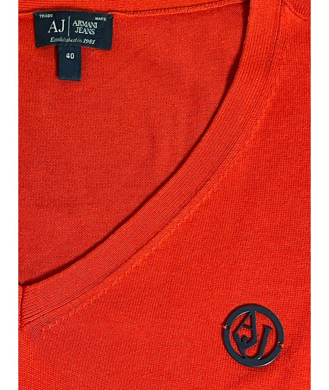 ARMANI JEANS Красный хлопковый джемпер / свитер, фото 7