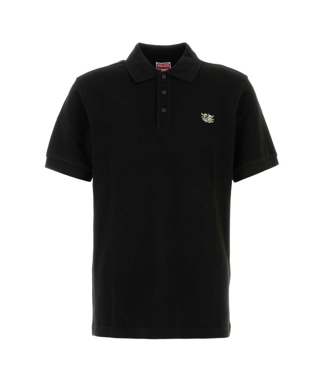 KENZO Черное хлопковое поло с коротким рукавом, фото 1