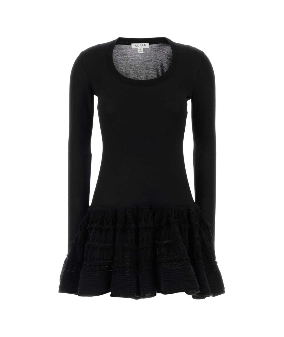 ALAIA Черное шерстяное повседневное платье, фото 1