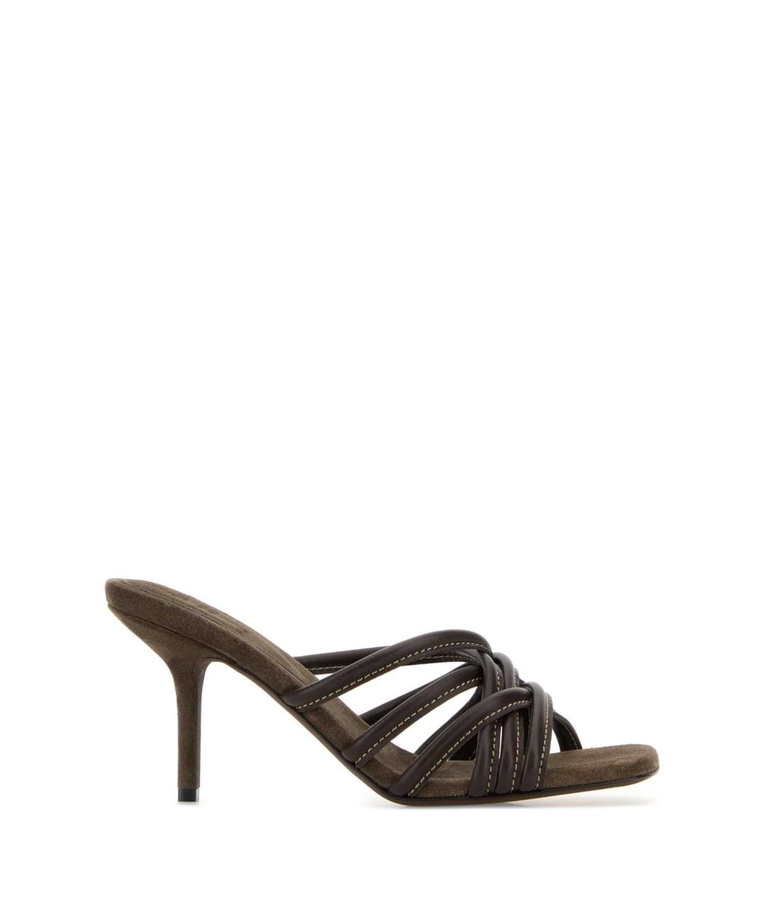 BRUNELLO CUCINELLI Коричневые кожаные мюли, фото 1