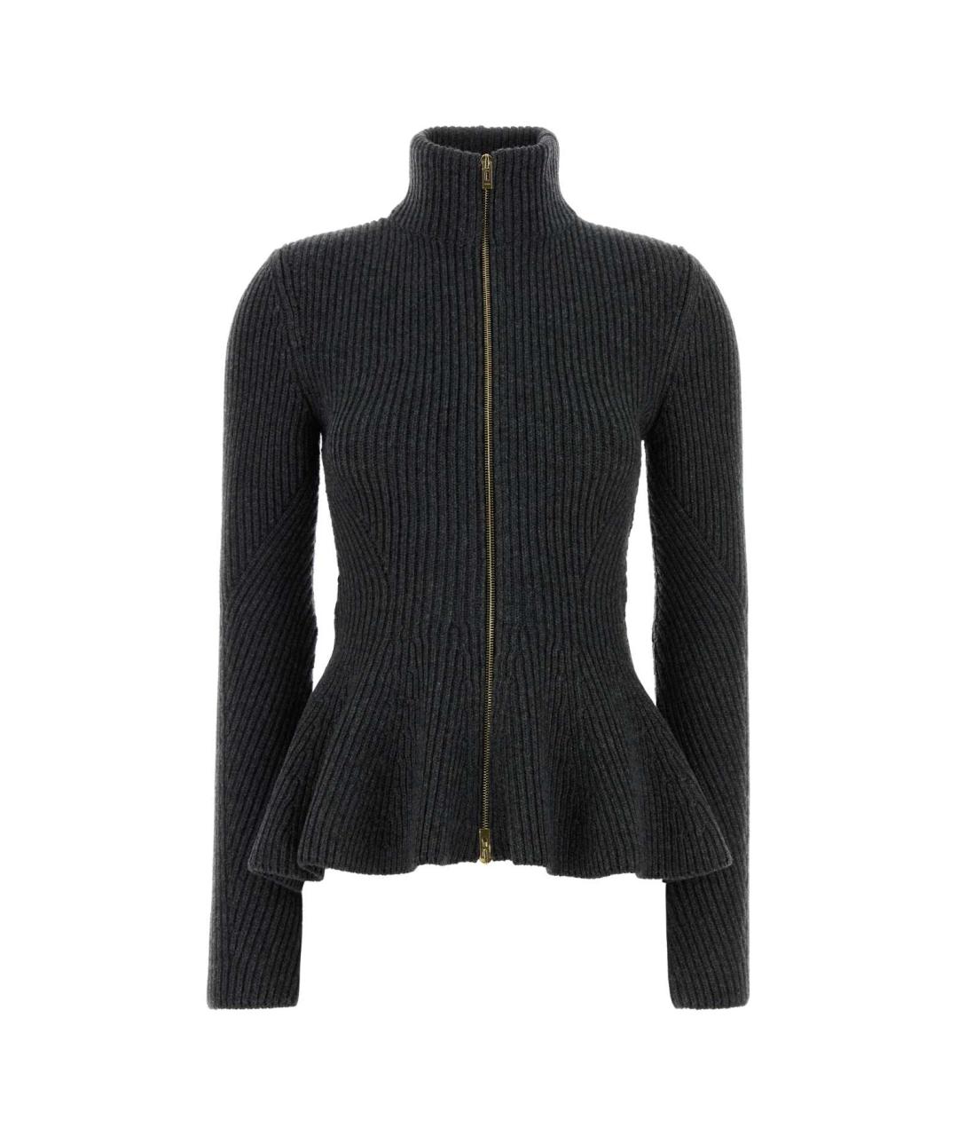 ALAIA Антрацитовый шерстяной кардиган, фото 1